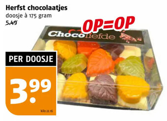 Poiesz Herfst chocolaatjes doosje 175 gram aanbieding