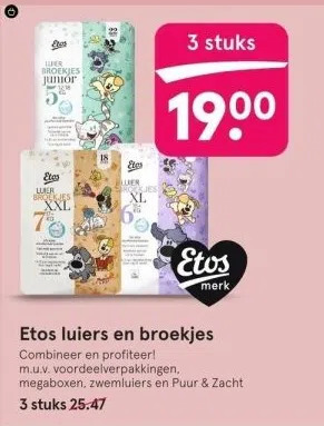 Etos Etos luiers en broekjes combineer en profiteer! aanbieding