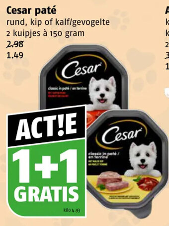 Poiesz Cesar paté 150 gram aanbieding