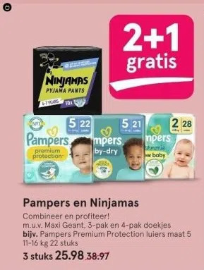 Etos Pampers en ninjamas aanbieding