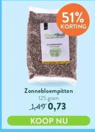 Holland & Barrett Zonnebloempitten aanbieding