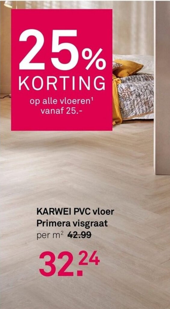 PVC vloer Primera visgraat aanbieding bij Karwei