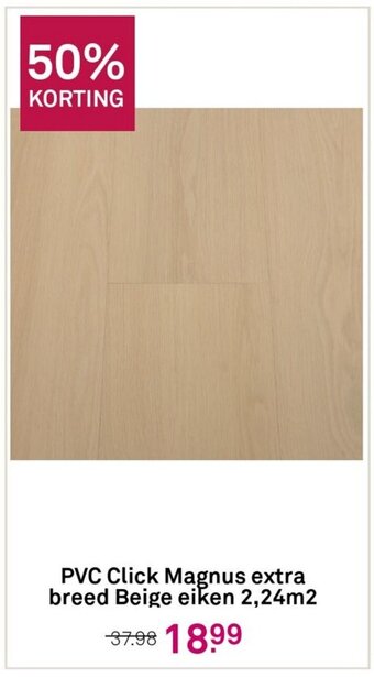 Karwei PVC Click Magnus extra breed Beige eiken 2.24m2 aanbieding