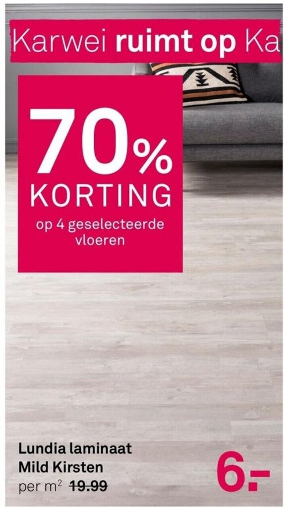 Lundia laminaat Mild Kirsten aanbieding bij Karwei