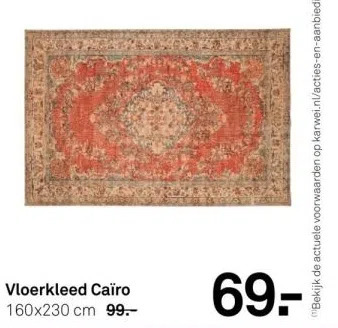 Karwei Vloerkleed caïro 160x230 cm aanbieding