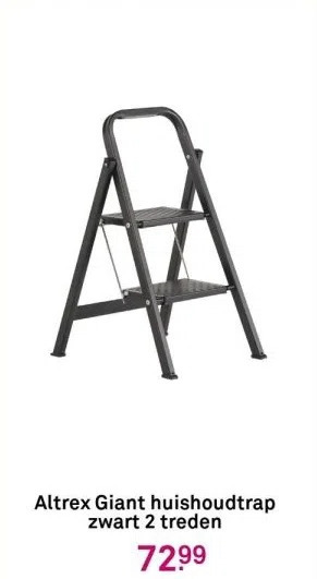 Karwei Altrex giant huishoudtrap zwart 2 treden aanbieding