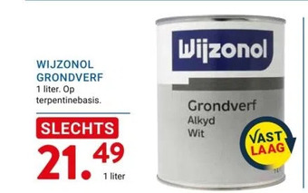 Kluswijs Wijzonol grondverf 1 liter. op terpentinebasis. aanbieding