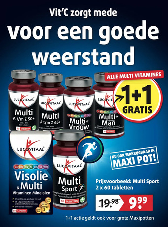 Lucovitaal Multi Sport 2 x 60 tabletteA t/m Z 50+ aanbieding