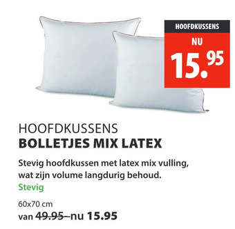 Lion Beddenshop Hoofdkussens bolletjes mix latex aanbieding