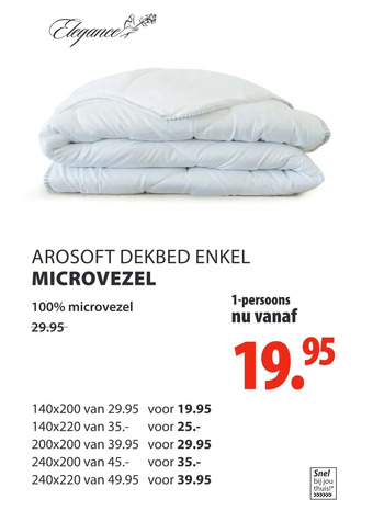 Lion Beddenshop Arosoft dekbed enkel microvezel aanbieding