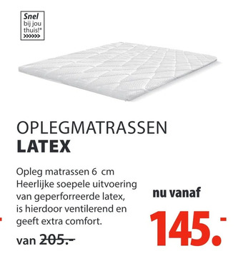 Lion Beddenshop Oplegmatrassen latex aanbieding