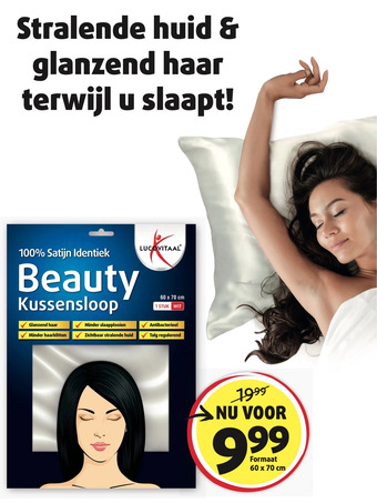 Lucovitaal 100% Satijn Identiek Beauty Kussensloop 60 x 70 cm aanbieding