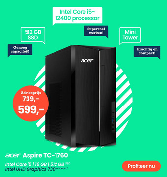 Paradigit Acer aspire tc-1760 intel core i5 | 16 gb | 512 gb ssd aanbieding