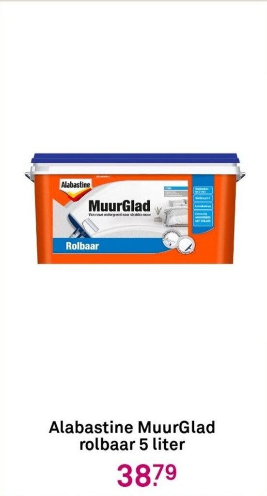 Karwei Alabastine MuurGlad rolbaar 5 liter aanbieding
