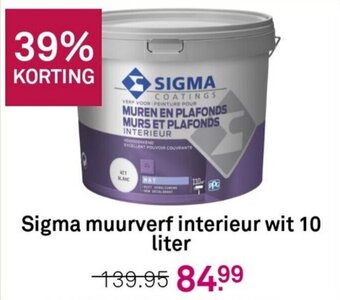 Karwei Sigma muurverf interieur wit 10 liter aanbieding