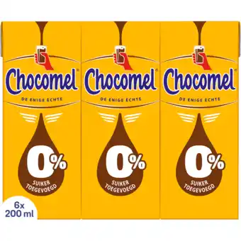 Jumbo Chocomel 0% suiker toegevoegd 6 x 200ml aanbieding