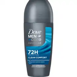 Jumbo Dove men+care anti-transpirant deodorant roller clean comfort 50ml aanbieding