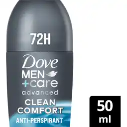 Jumbo Dove men+care anti-transpirant deodorant roller clean comfort 50ml aanbieding