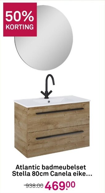 Karwei Atlantic badmeubelset Stella 80cm Canela eike aanbieding