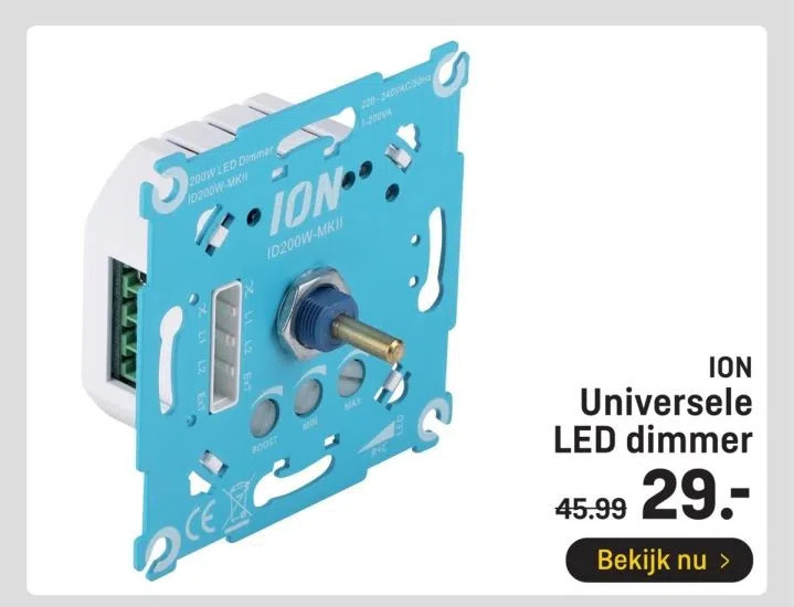 Universele led dimmer aanbieding bij Hubo