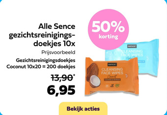 Plein.nl Alle Sence gezichtsreinigingsdoekjes 10x aanbieding