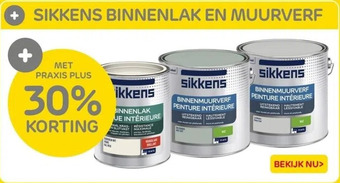 Praxis Sikkens binnenlak en muurverf aanbieding