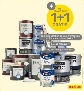 Praxis Op flexa strak in de lak, perfection en renaulac binnenlakken* aanbieding