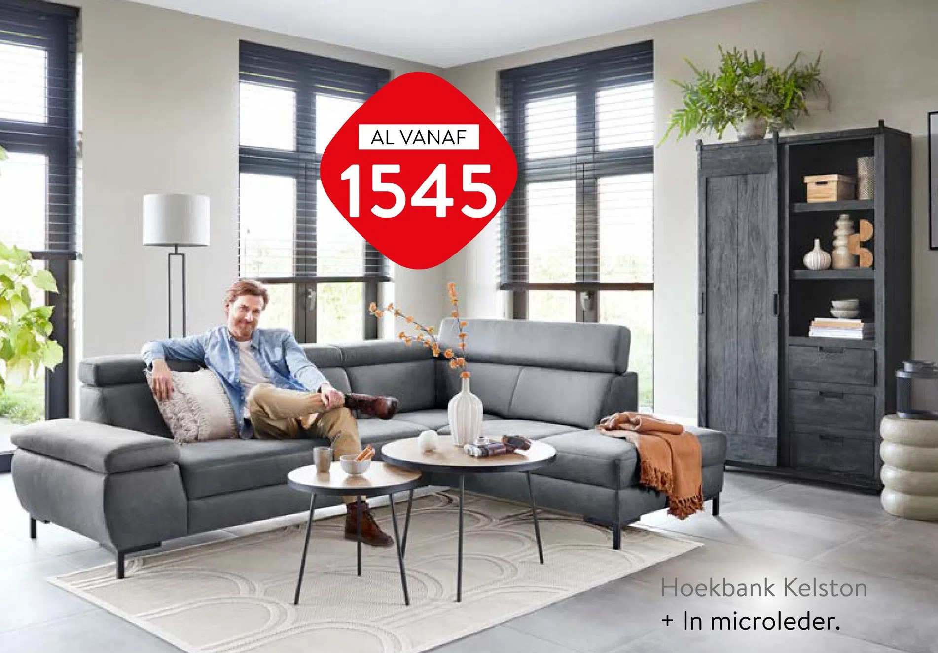 hoekbank microleder