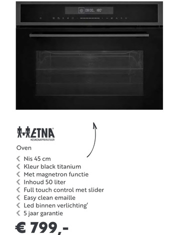 Superkeukens Etna keukenapparatuur oven aanbieding