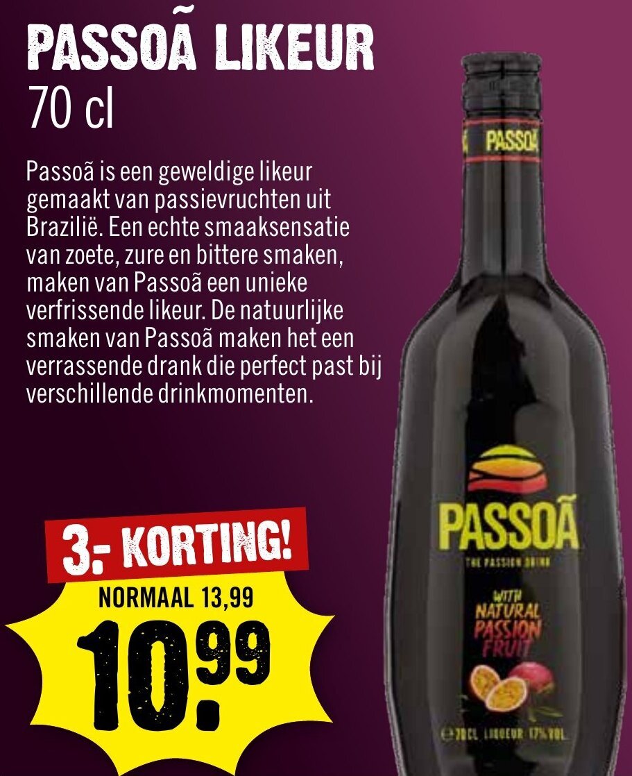 PASSOÃ LIKEUR 70 cl aanbieding bij Dirck 3