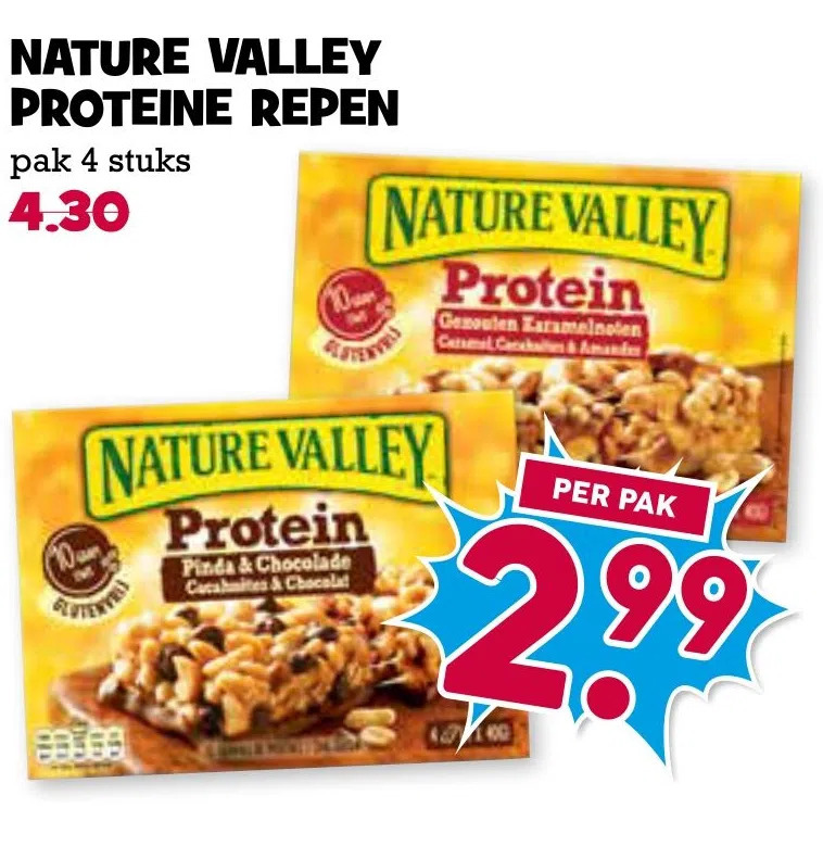 Nature valley proteine repen aanbieding bij Boon`s Markt