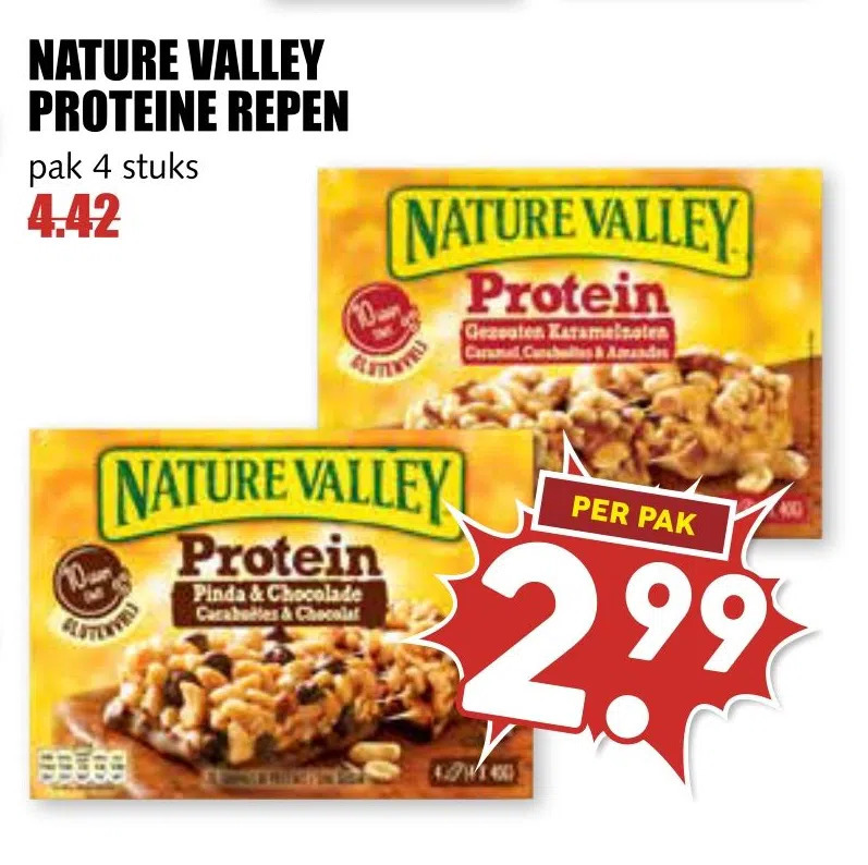 Nature valley proteine repen aanbieding bij MCD Supermarkt