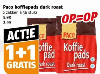 Poiesz Paco koffiepads dark roast aanbieding