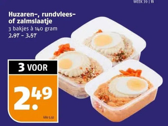 Poiesz Huzaren-, rundvleesof zalmslaatje aanbieding