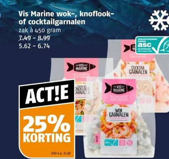 Poiesz Vis marine wok-, knoflookof cocktailgarnalen zak à 450 gram aanbieding