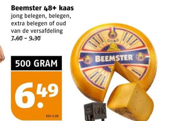 Poiesz Beemster 48+ kaas jong belegen, belegen, extra belegen of oud van de versafdeling 7.60-9.30 aanbieding