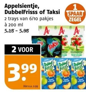 Poiesz Appelsientje, dubbelfrisss of taksi aanbieding