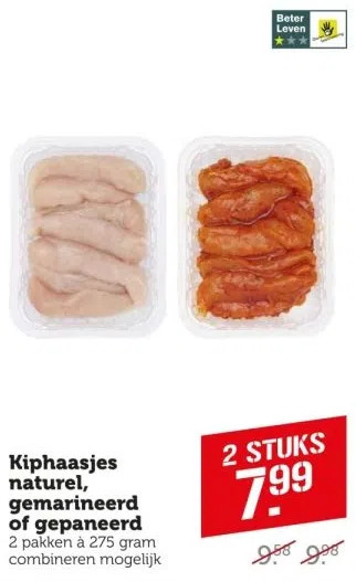 Coop Kiphaasjes naturel, gemarineerd of gepaneerd aanbieding
