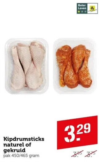 Coop Kipdrumsticks naturel of gekruid aanbieding
