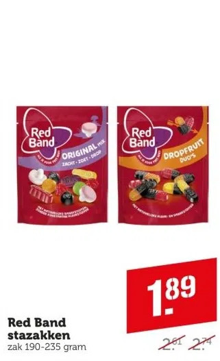 Coop Red band stazakken aanbieding