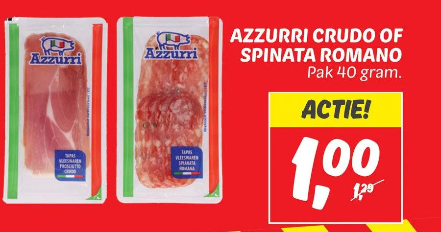 Dekamarkt Azzurri crudo of spinata romano aanbieding