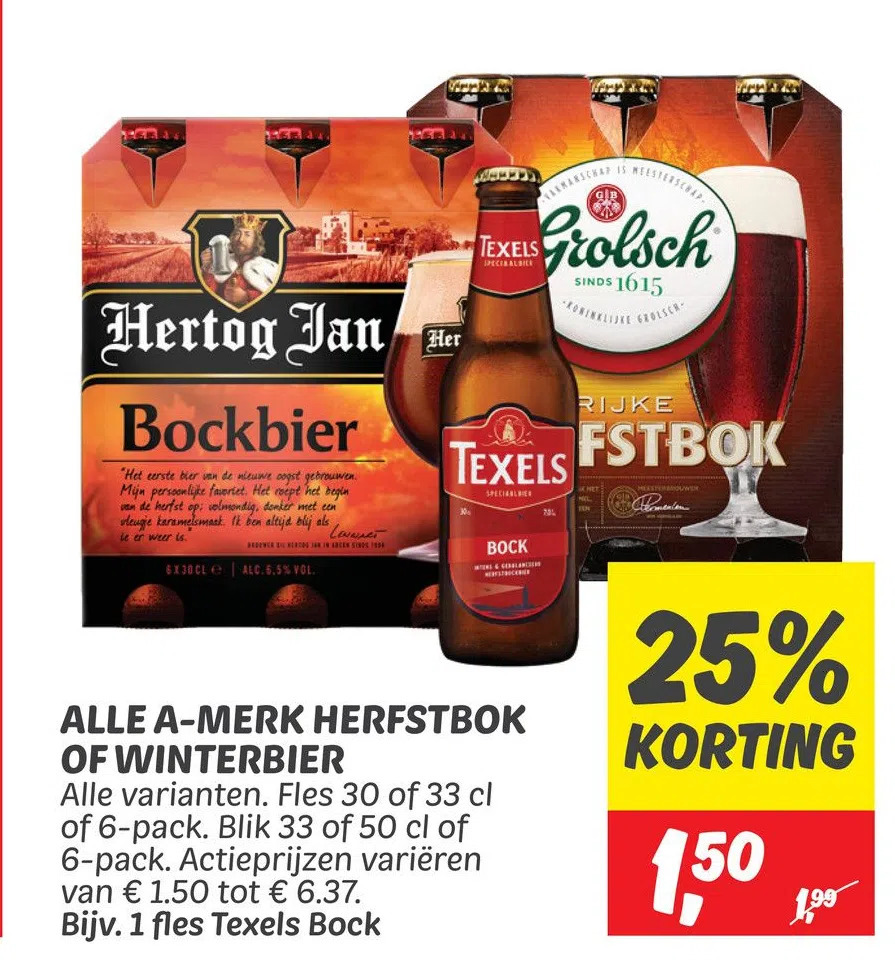 Dekamarkt Alle a-merk herfstbok of winterbier aanbieding