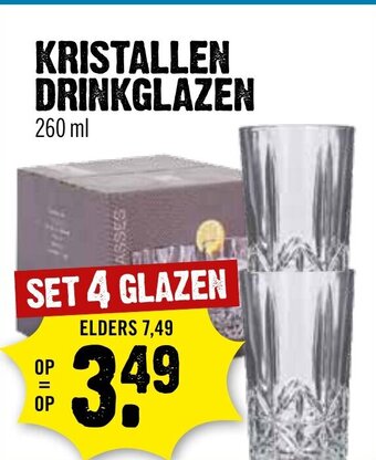 Dirck 3 KRISTALLEN DRINKGLAZEN  260ml aanbieding