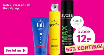 DA Got2B, Syoss en Taft Haarstyling aanbieding