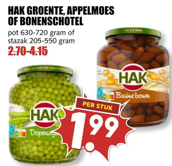 MCD Supermarkt Hak groente, appelmoes of bonenschotel aanbieding