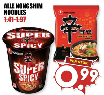 MCD Supermarkt Alle nongshim noodles aanbieding