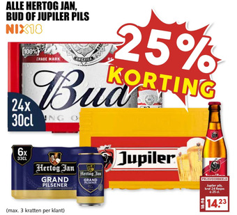 MCD Supermarkt Alle hertog jan, bud of jupiler pils aanbieding