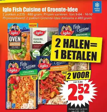 Dirk Iglo Fish Cuisine Of Groente-Idee 225-480 gram aanbieding