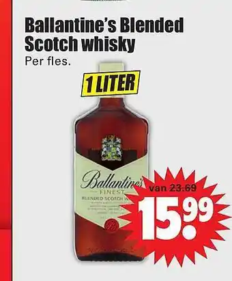 Dirk Ballantine's Blended Scotch Whisky 1 liter aanbieding