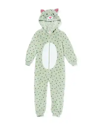 HEMA Hema kinder onesie kat lichtgroen (lichtgroen) aanbieding